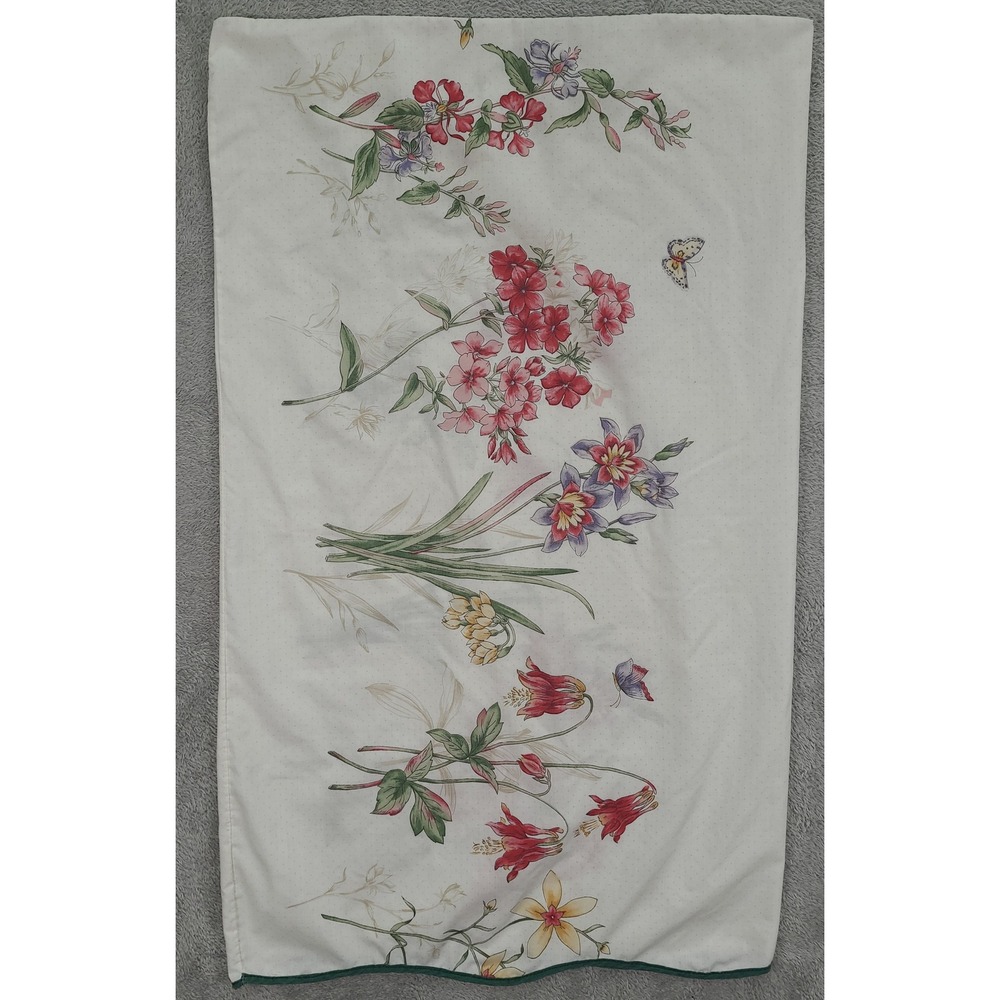 Floral Cotton Pillowcase Pair in White with Pink & Yellow Blooms - Picture 3 of 9